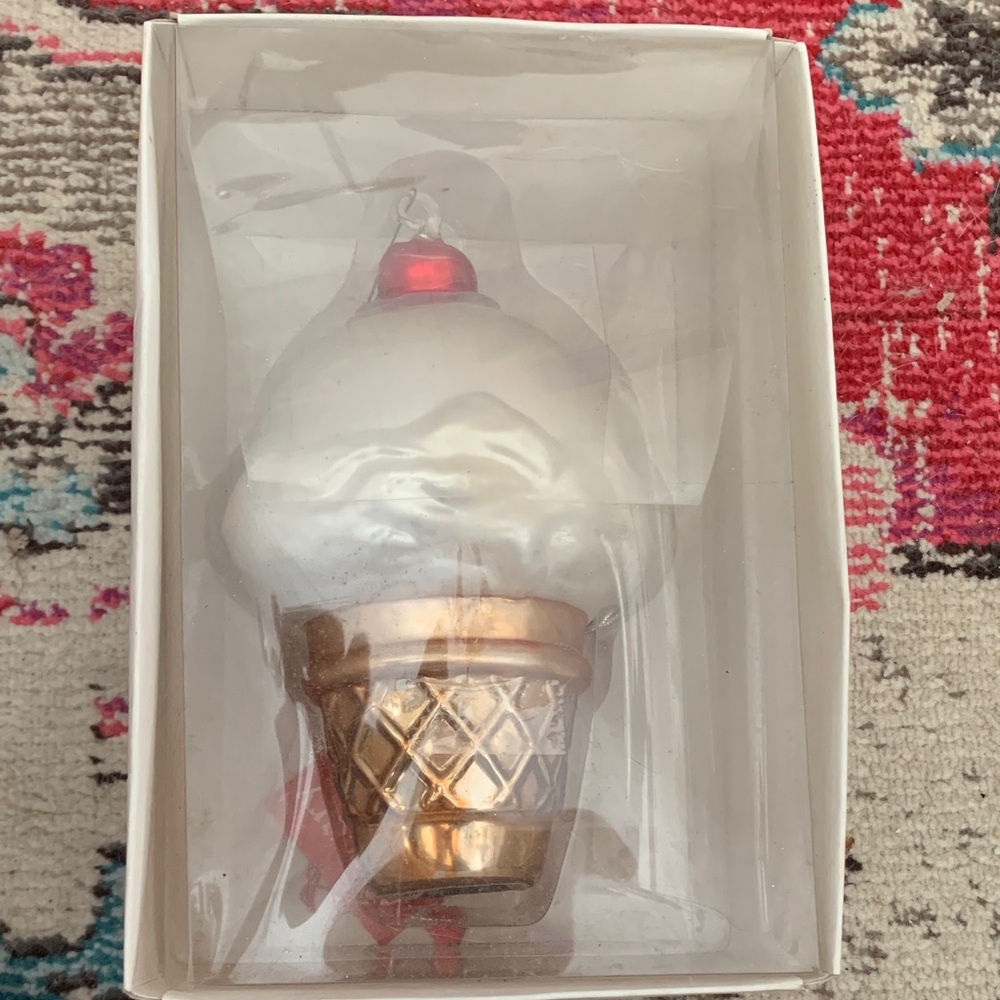 Department 56 Gold and Red Ice Cream Ornament